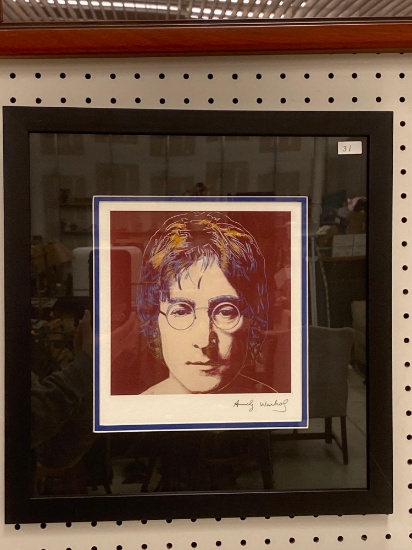 JOHN LENNON PRINT PLATE SIGN BY ANDY WARHOL MEASURES 15 1/2 in x 15 3/4 in