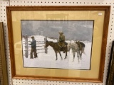 FALL OF THE COWBOY BY FREDRIC REMINGTON MEASURES 27 1/2 in x 21 1/2 in