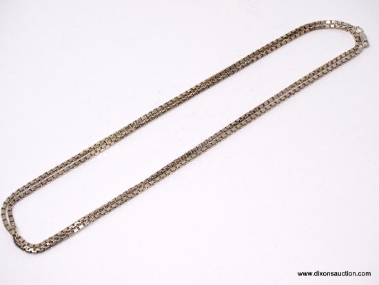 .925 STERLING SILVER LADIES 36" THICK BOX CHAIN. 23.7 GRAMS