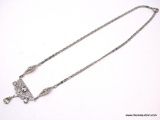.925 STERLING SILVER LADIES GEMSTONE PENDANT AND CHAIN. 9.3 GRAMS