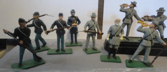 VINTAGE LOT OF CAST IRON SOLDIERS ALL ITEMS ARE SOLD AS IS, WHERE IS, WITH NO GUARANTEE OR WARRANTY.