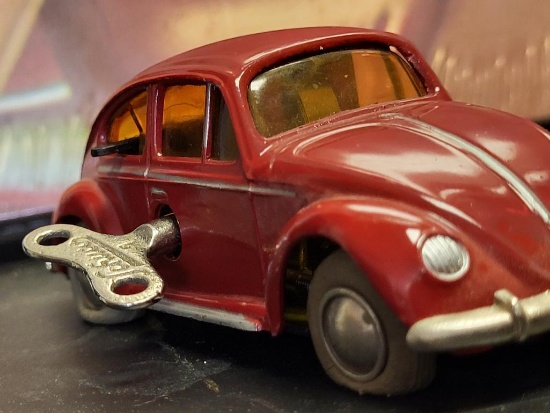 VINTAGE SCHUCO MICRO RACER WINDUP CAR TOY IN THE FORM OF A VOLKSWAGEN. MADE IN WESTERN GERMANY. IS