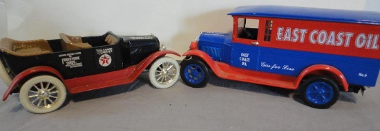 LOT OF 2 DIE-CAST ? 1917 MAXWELL TOURING (TEXACO), EAST COAST OIL TRUCK ALL ITEMS ARE SOLD AS IS,