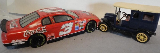 LOT OF 2 DIE-CAST TOYS ? VINTAGE BUDDY L JEEP, 1998 MONTE CARLO DALE EARNHARDT STOCK CAR ALL ITEMS