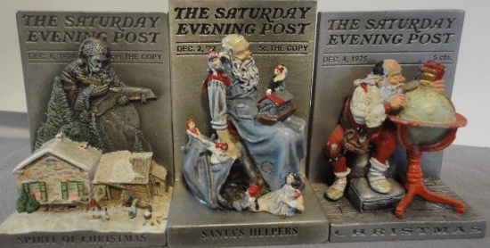 LOT OF 3 LEAD SATURDAY EVENING POST CHRISTMAS FIGURINES ALL ITEMS ARE SOLD AS IS, WHERE IS, WITH NO