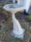 (OUT) LEAF DESIGNED CONCRETE BIRD BATH. SEEMS TO BE IN GOOD SHAPE. IT MEASURES APPROX. 18