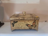 (LR) PIER 1 IMPORTS METAL BUTTERFLY BOX. MEASURES APPROX. 12