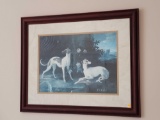 (BR1) CONTEMPORARY FRAMED PRINT MISSE & TURLU TWO GREYHOUNDS LOUIS XV WALL ART. PROFESSIONALLY