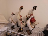 (BR1) LOT INSIDE THE CLOSET TO INCLUDE (5) VARIOUS SIZED HAND CARVED CHRISTMAS DUCK DECORATIONS & A