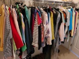 (BR1) LARGE LOT OF FEMALE CLOTHING TO INCLUDE PANTS, LONG SLEEVE SHIRTS, SHORT SLEEVE SHIRTS, DRESS