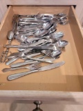(KIT) CONTENTS OF 3 DRAWERS OF KITCHEN UTENCILS.INCLUDES A HAND MIXER, DRY MEASURE CUPS, ETC.