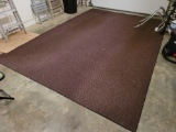 (GAR) LARGE MACHINE MADE AREA RUG IN BLACK, RED & CREAM COLORS. IT MEASURES APPROX. 13' 3