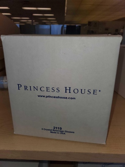 PRINCESS HOUSE 2199. 4 CRYSTAL BEVERAGE GLASSES. HAS THE ORIGINAL BOX.