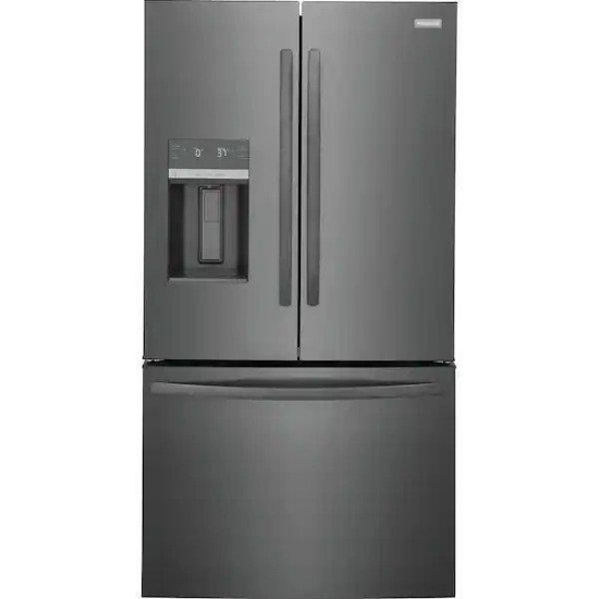 FRIGIDAIRE 27.8 CU. FT. FRENCH DOOR REFRIGERATOR WITH DUAL ICE MAKER. SMUDGE PROOF BLACK STAINLESS