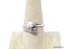 .925 STERLING SILVER RING WITH FAUX. PEARLS & CZ ACCENTS. MARKED 