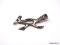 .925 STERLING SILVER ROAD RUNNER BROOCH WITH LINE DETAILING. NOT MARKED, BUT ACID TESTED. IT