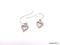 PAIR OF .925 STERLING SILVER & CLEAR CZ ACCENTED HEART SHAPED PIERCED DANGLE EARRINGS. THEY WEIGH
