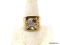 HEIDI DAUS .925 STERLING SILVER GOLD VERMEIL ELEPHANT RING WITH SM. CZ CHIPS. THE RING SIZE IS