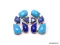 PAIR OF .925 STERLING SILVER BLUE LAPIS/BLUE GEMSTONE PIERCED EARRINGS. MARKED ON THE BACK 