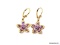PAIR OF ROSS SIMONS .925 STERLING SILVER GOLD VERMEIL PURPLE GEMSTONE FLORAL EARRINGS. MARKED ON THE