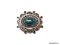 .925 STERLING SILVER & CHRYSOCOLLA FILIGREE BROOCH. FEATURES VERY NICE DETAILING. MARKED ON THE BACK