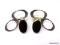 PAIR OF VINTAGE .925 STERLING SILVER BLACK ONYX PIERCED EARRINGS. MARKED ON THE BACK 