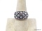 LIA SOPHIA SILVER TONE DESIGNER RING WITH SHIMMERING OPALESCENT & CLEAR ROUND CUT CZ GEMSTONES,