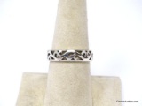 .925 STERLING SILVER CUT OUT DESIGNED BAND. MARKED ON THE INSIDE 