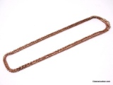 .925 STERLING SILVER ROSE GOLD VERMEIL FROSTED DESIGNED CHAIN. MARKED ON THE CLASP 