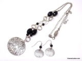 3 PC. LIA SOPHIA JEWELRY LOT TO INCLUDE A SILVER-TONED BLACK/CLEAR BEAD WITH MAGNET CLASP & A PAIR