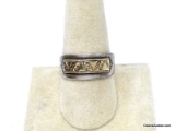 VINTAGE NAVAJO 14K YELLOW GOLD & .925 STERLING SILVER RING. MARKED ON THE INSIDE 