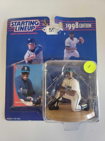 STARTING LINEUP 1998 EDITION KEN GRIFFEY, JR ACTION FIGURE AND COLLECTOR'S CARD. IN ORIGINAL