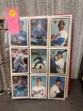 6 SLEEVES OF ASSORTED RANGERS, BLUE JAYS, AND BRAVES BASEBALL CARDS. INCLUDES PLAYERS SUCH AS: JIMMY