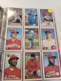 10 PAGES OF ASSORTED BASEBALL CARDS. INCLUDES PLAYERS SUCH AS: DON CARMAN, KEN HOWELL, BRUCE RUFFIN,