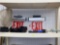 SHELF LOT OF ASSORTED ITEMS TO INCLUDE TWO LIGHT UP EXIT SIGNS NOT TESTED, KOBALT 30 LB FORCED STEEL