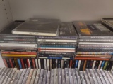 SHELF LOT OF ASSORTED CDS. INCLUDES TITLES/ARTISTS SUCH AS: TOAD, SOUNDGARDEN, MARC COPELY,