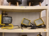 SHELF LOT OF WORKERS LIGHTS 3 IN TOTAL PLUG IN NOT TESTED