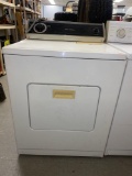 EARLY WHITE WHIRLPOOL FRONT LOAD DRYER WITH TOP LINT TRAP, DRYER IS A 4 CYCLE AND 2 TEMPERATURE