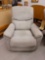 (R1) LA-Z-BOY JAMES POWER ROCKING RECLINER WITH HEAD REST & LUMBAR SUPPORT. GREYISH WHITE