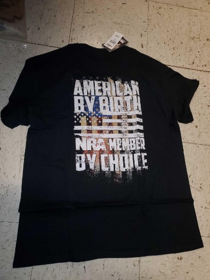 TRACTOR SUPPLY CO GRAPHIC TSHIRT, LARGE, BLACK, AMERICAN BY BIRTH NRA MEMBER BY CHOICE.