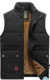 Flygo Men's Winter Warm Outdoor Padded Puffer Vest Thick Fleece Lined Sleeveless Jacket. Size XXL.