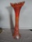 TALL CARNIVAL GLASS VASE ALL ITEMS ARE SOLD AS IS, WHERE IS, WITH NO GUARANTEE OR WARRANTY. NO