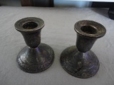 STERLING SILVER CANDLE HOLDERS ALL ITEMS ARE SOLD AS IS, WHERE IS, WITH NO GUARANTEE OR WARRANTY. NO