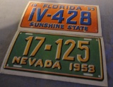 VINTAGE TOPPS LICENSE PLATE TRADING CARDS ? FLORIDA AND NEVADA ALL ITEMS ARE SOLD AS IS, WHERE IS,