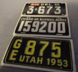 VINTAGE TOPPS LICENSE PLATE TRADING CARDS ? DELAWARE, BUENOS AIRES, UTAH ALL ITEMS ARE SOLD AS IS,