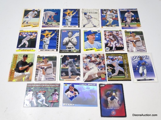 21 Cards - Sammy Sosa (5) Randy Johnson (6) George Brett (10)