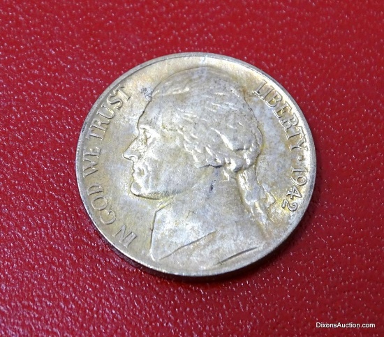 1942 GEM UNCIRCULATED JEFFERSON NICKEL