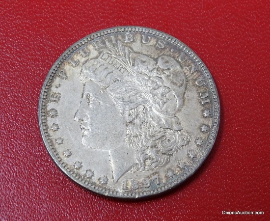 1897-P UNC MORGAN SILVER DOLLAR- TONED