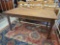 OAK KITCHEN TABLE WITH SINGLE SILVER-WARE DRAWER; IT MEASURES APPROX. 60 x 33.5 x 30.