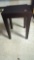 WOODEN SIDE TABLE MADE IN THAILAND MEASURES APPROXIMATELY 11 IN X 11 IN X 16 IN, TABLE HAS SOME